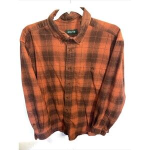 Orvis Flannel Shirt Men’s Size Medium Red Plaid Fishing Outdoors Comfort